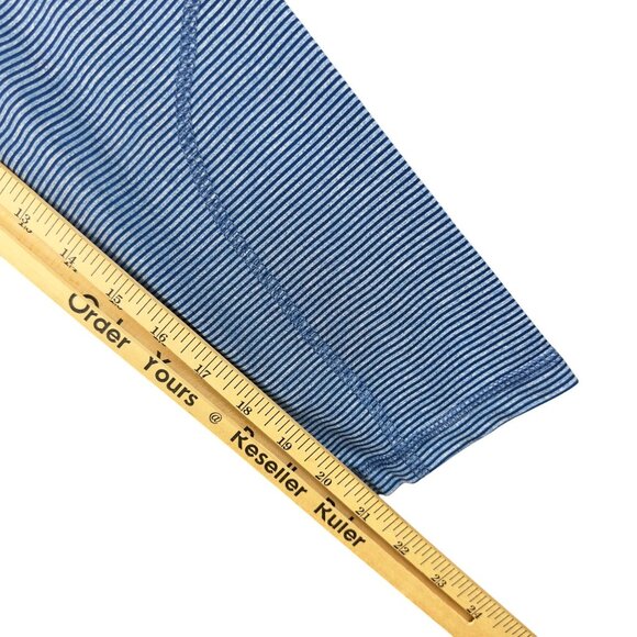 X-Caster T-Shirt Men L Blue UPF 50+ Sun Protection Fisherman Striped Long Sleeve - Picture 8 of 11